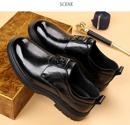 Business Men Shoes Patent Leather Man Brogues Shoes Fo Man Dress Shoe Loafers Pointed Toe Male Moccasins Plus Size Shoes for Men