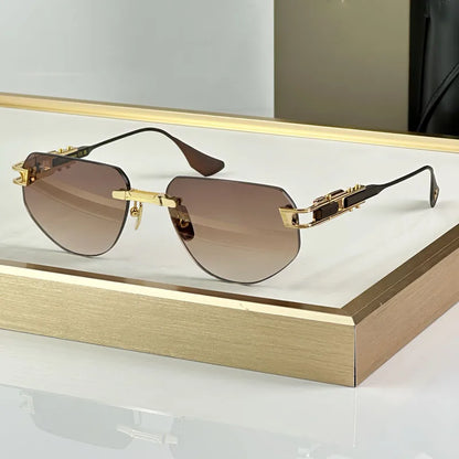 Rimless 164 Grand-imperyn Luxury Sunglasses Irregular Square Alloy High Quality Gradient Classicla Boundless UV400 Outdoor Gafas