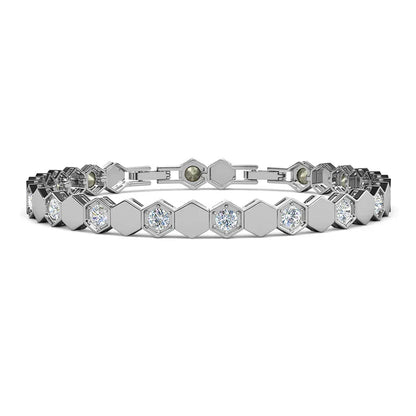Jewelry Embellished with Premium Swarovski Crystals Bracelet  for Women Quality Brass with 18K White Gold Plated