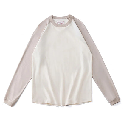 Amekaji Vintage Long Sleeve T Shirt Men Women Spring Autumn New Round Neck Raglan Sleeve T-shirt Retro Casual Bottoming Top Tees