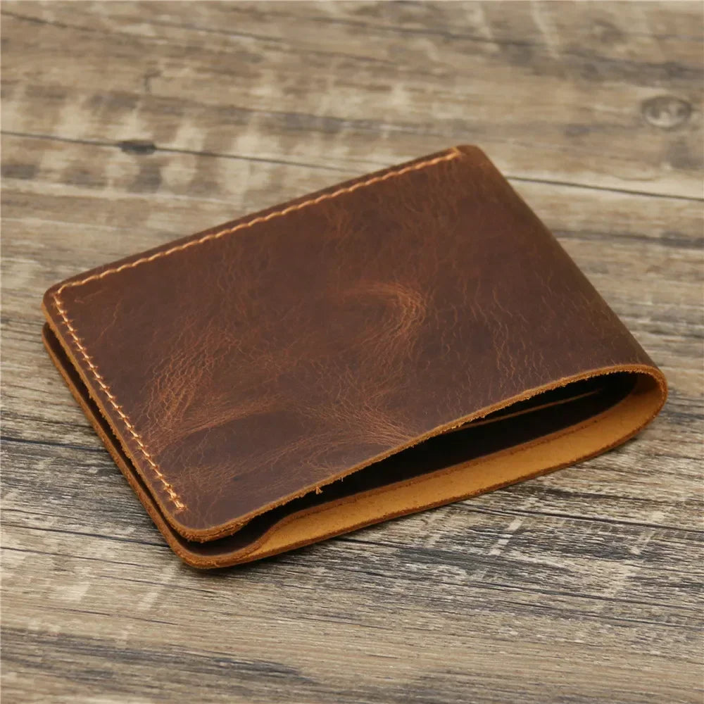 Men's Crazy Horse Leather Wallet, Genuine Leather Wallet, Card Bag, Simple Retro European and American Style, Mens Purse 2026