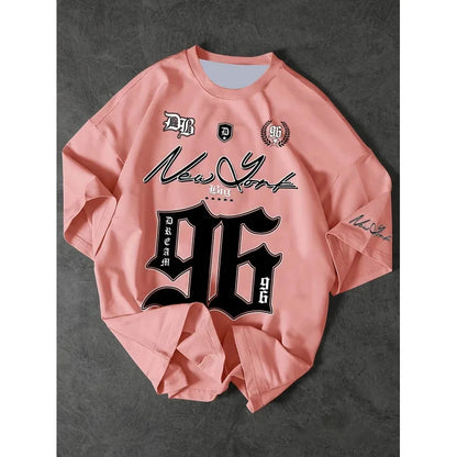Summer 2025 New Men's New York 96 3d printed digital printed baseball T-shirt, short-sleeved O-neck casual T-shirt, oversized sp