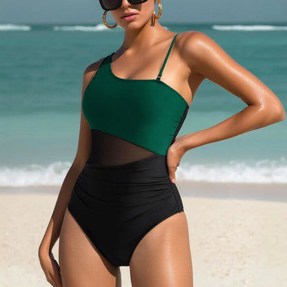 One Shoulder One Piece Swimsuit Women Summer Swimwear  Female Push Up Monokini Femme Beachwear  Pool Swimming Suits  For Women