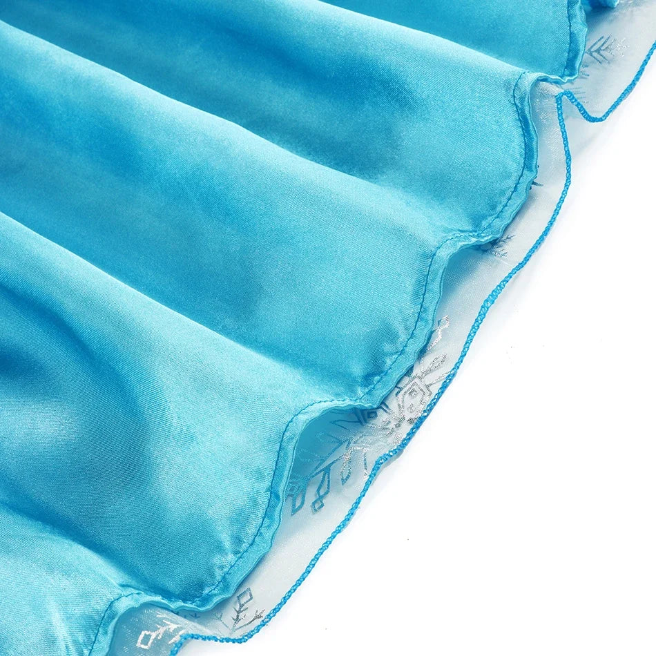 Girls Cosplay Snow Queen Elsa Snowflake Cape Costumes Kids Carnival Party Prom Gown Children Clothes Elsa Princess Dresses