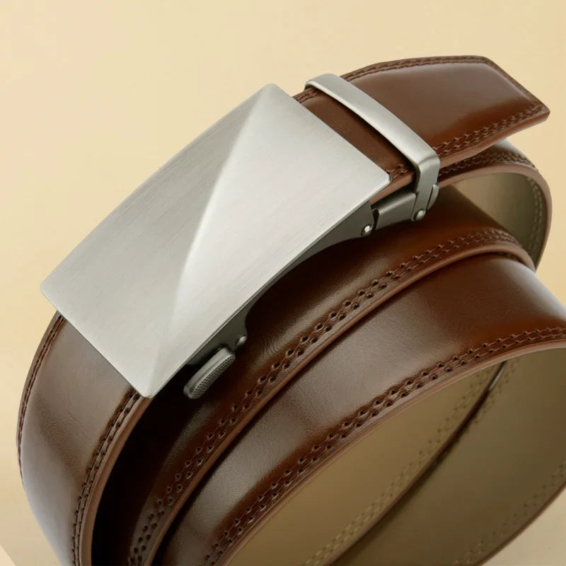 Brand Leather Belts for Men 115cm-145cm Automatic belt with ratchet strap Top quality belts, luxury belts for men