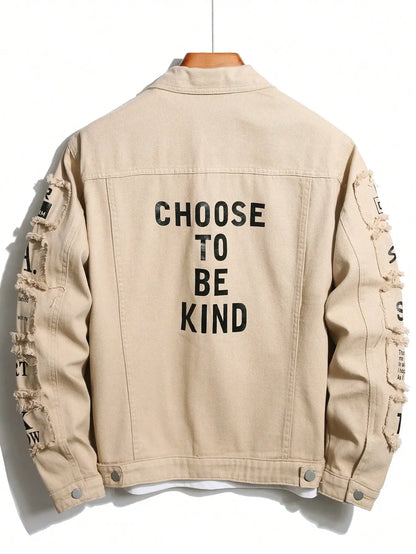 Men's y2k Denim Jacket Jeans Clothing Patches Windbreaker Cotton Stretchy Trucker Jacket for Men Cowboy Letter Designer Fashion