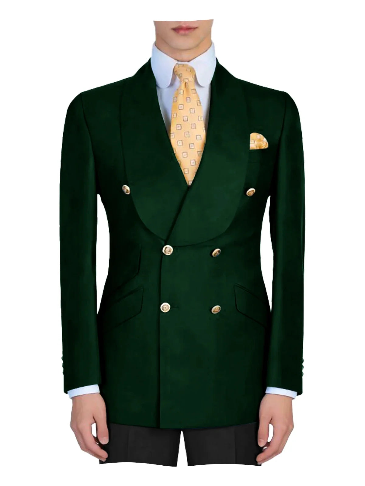 Mens Mint Green Double Breasted Blazer Slim Fit Shawl Collar Formal Sport Coat with Gold Buttons for Groom Prom Business Casual