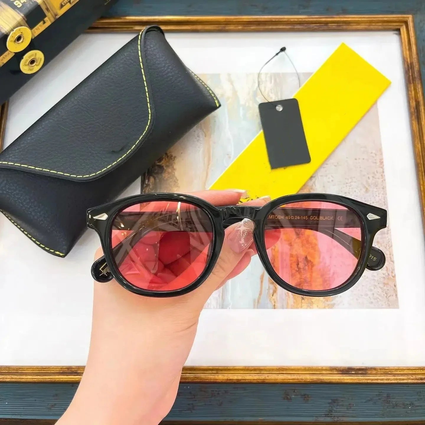 Premium Trendy Polarized Men Women Sun Glasses Vintage Acetate Frames Square Male Couple Eyewear