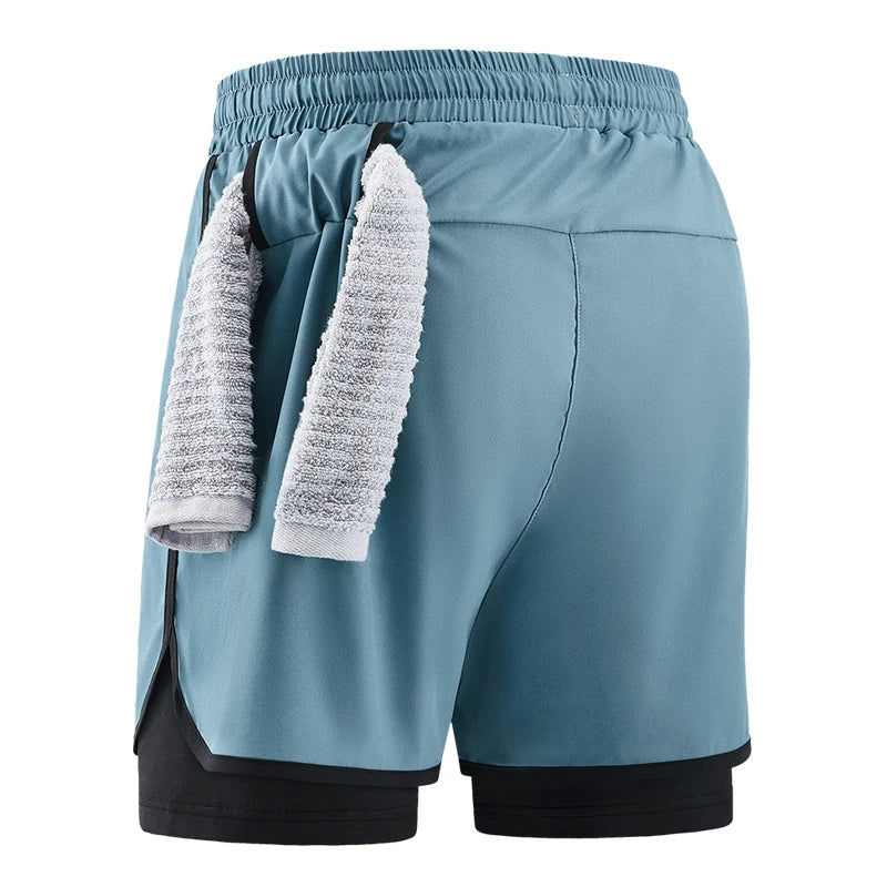 Men Running Shorts Gym Sports 2 in 1 Camo Quick Dry Workout Training Gym Fitness Jogging Short Sweatpants Summer Men Sportswear