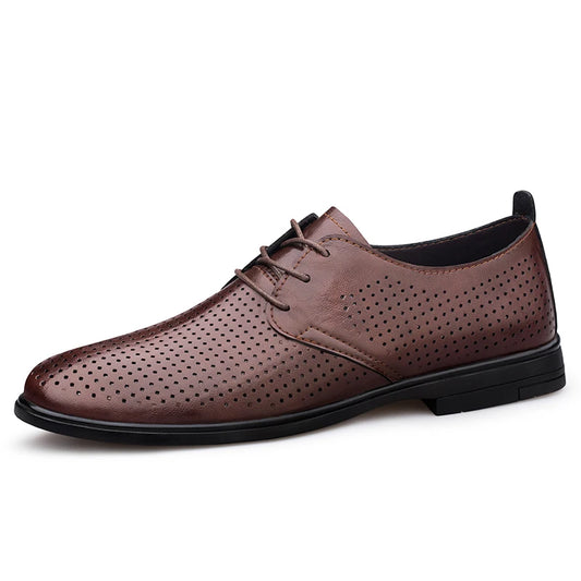 High Quality Handmade Casual Leather Business Shoes Mens Formal Oxford Office Shoes Fashion Lace-up Casual Flat Designer Shoes