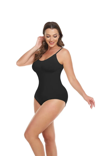 Women Seam-free Sleeveless V-Neck Bodysuit Shapewear Tummy Control Body Shaper Tank Top Red Blue