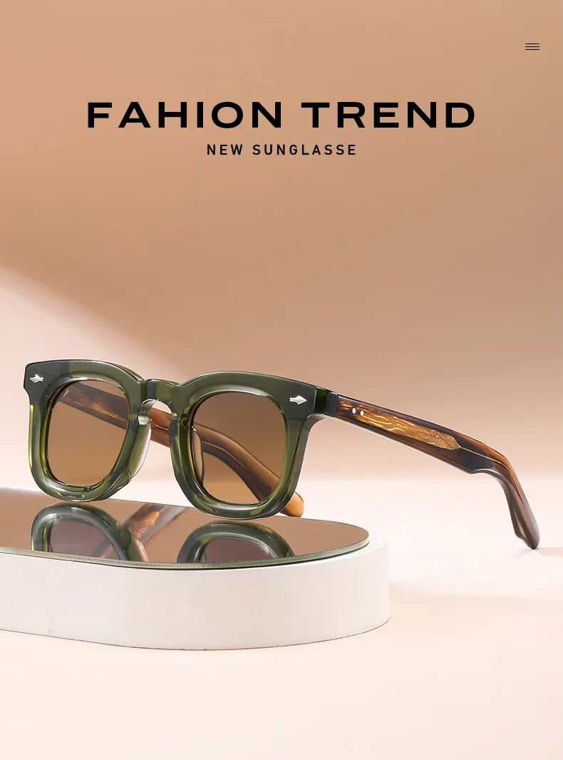 2025 Fashion Retro Handmade Acetate Women Polarized Sunglasses Outdoors UV Protection Men Sunglasses Support Prescription Lenses