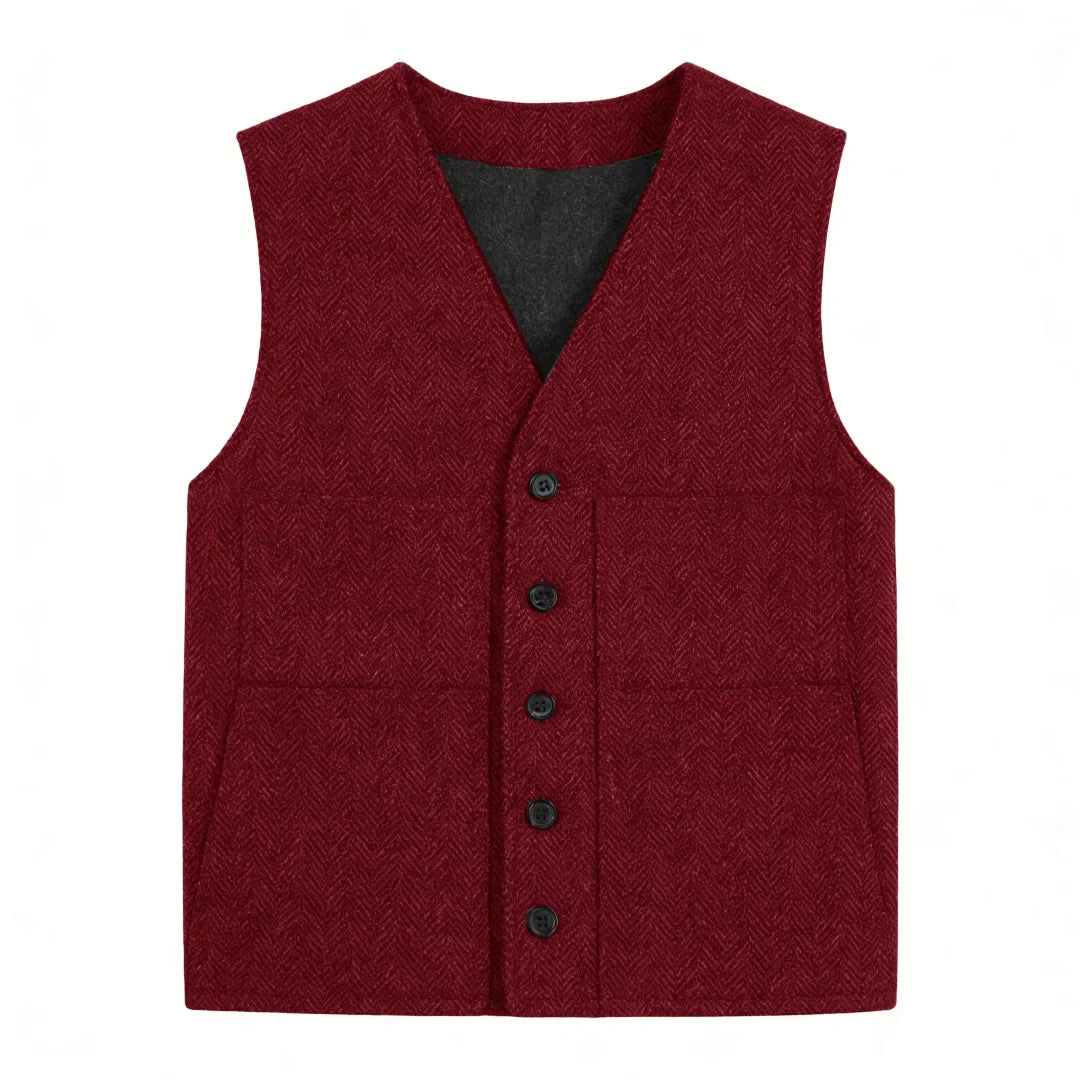 Men Vest Gray V Neck Herringbone Single Button Waistcoat For Wedding Birthday Banquet Party Business Work Daily Men Suit Vest