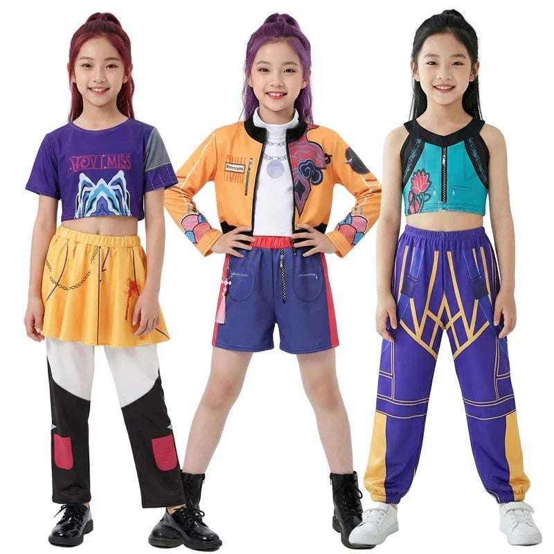 Rumi Girl Cosplay Costume Anime Mira Roleplay Outfit Trendy Dance Performance Wear Halloween Party Performance Costume