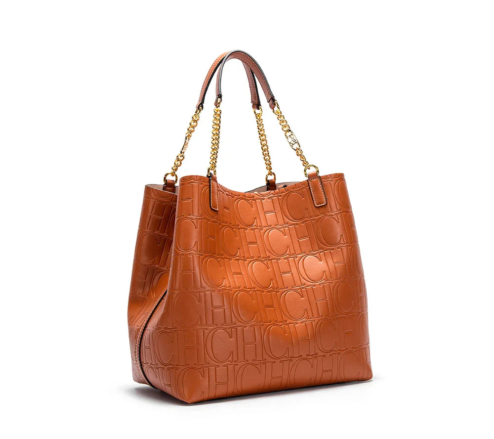 Women's Tote Bag 2024 New Steel Embossed Handbag Large Capacity Business Storage Bag
