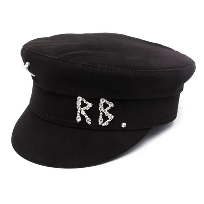 New Winter Women Hats Newsboy Caps Flat letter Militray Caps British Vintage Visor cap