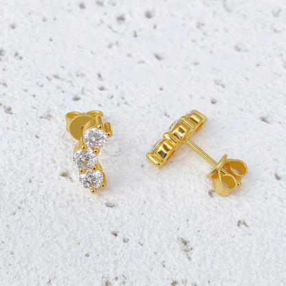 D 3.5mm Moissanite Stud Earrings Lab Diamond 925 Sterling Silver Gold Plated Gemstone Wedding Earring Jewelry Certified