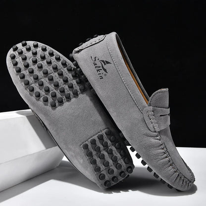 Quality Men's Suede Slip On Loafers Fashion Lightweight Breathable Wallking Driving Shoes Comfort fashion Outdoor Men's Sneakers