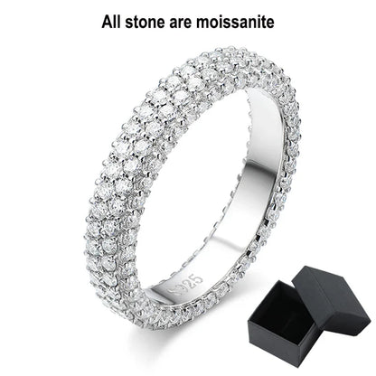 2.5cttw All Moissanite Rings for Women Full Enternity Sparkling Matching Diamond Band Sterling Silver S925 Jewelry