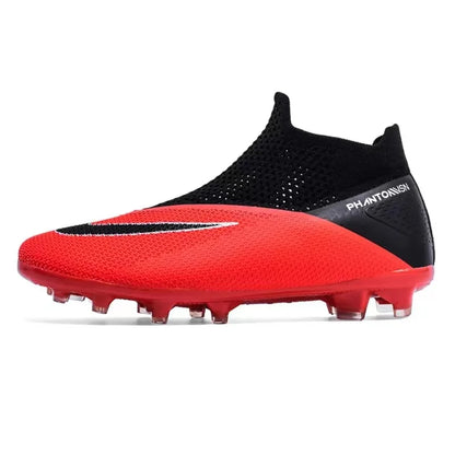 Big Size 49 48 Pro Soccer Boots Long Short Spikes Ankle Boots Children PU Leather Soccer Training Sneakers Outdoor Football