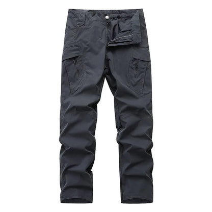 New Summer Men Thin Breathable Elastic Work Pants Outdoor Casual Sports Multi Pockets Cargo Pants Straight Tooling Trousers 3XL