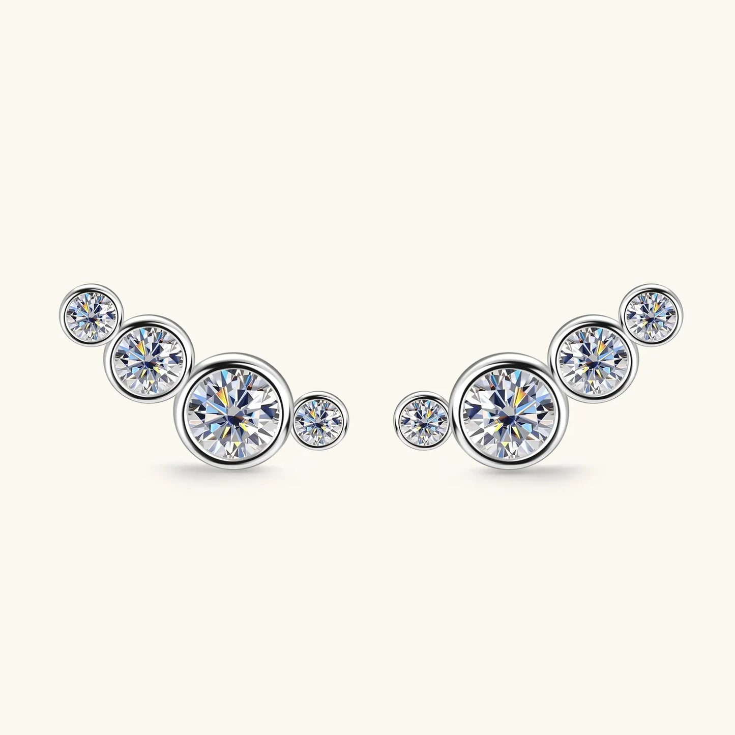 3mm Bezel Moissanite Earrings Original 925 Sterling Silver D Color Diamond Bubble Earrings Ear Stud for Women Fine Jewelry