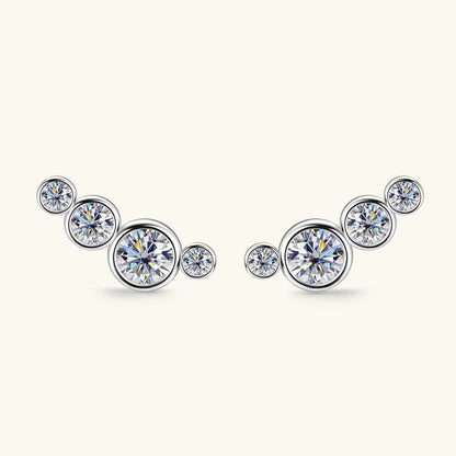 3mm Bezel Moissanite Earrings Original 925 Sterling Silver D Color Diamond Bubble Earrings Ear Stud for Women Fine Jewelry