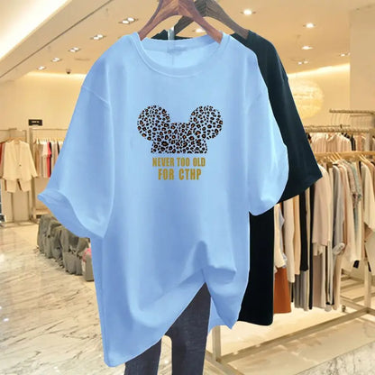 Summer Pure Cotton Fashion Letter Printing T-shirts Women Casual Oversized O-neck Short Sleeve Top Tee Basic Pullovers M-6XL