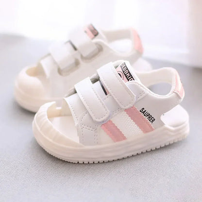 PU Leather Summer Sandals For Children 2024 Trend Fashion Boys Girls Beach Shoes Anti-slippery Soft-soled Toddler Shoes Footwear