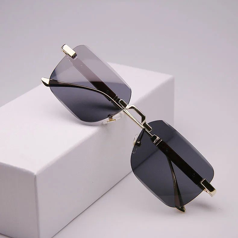 Square Sunglasses Women 2024 Rimless Sunglasses For Men Vintage Luxury Fashion Glasses Gafas De Sol Hombre Lunette Soleil Femme
