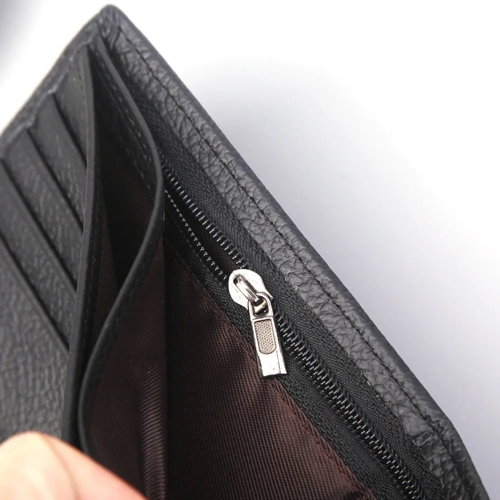 Men's Wallet Made of Genuine Leather Wallet Short Hasp Purse 2025 Luxury Male Money Clip Soft Buckle Multi Card Position Zippe