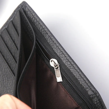 Men's Wallet Made of Genuine Leather Wallet Short Hasp Purse 2025 Luxury Male Money Clip Soft Buckle Multi Card Position Zippe