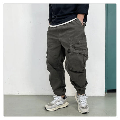 American Vintage Functional Cargo Pants Men Clothing High Quality Khaki Casual Jogging Pants Harajuku Tactical Joggers Trousers