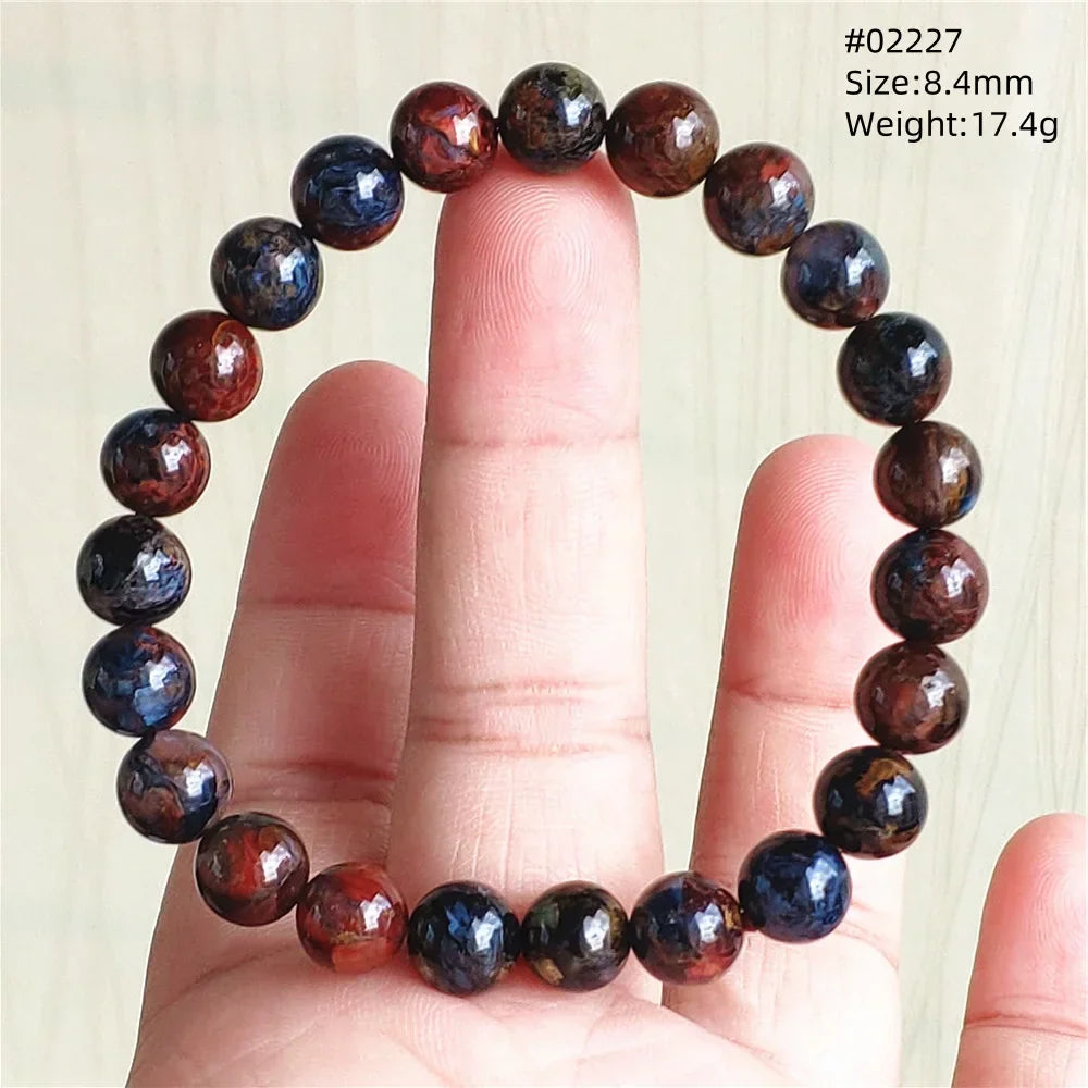 Natural Blue Pietersite Bracelet Women Men Beads Round Beads Chatoyant Cat Eye Fire Pietersite Namibia AAAAAA
