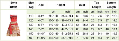 New Moana 2 Dress for Girl Vaiana Cosplay Clothes Kids Single Shoulder Princess Costume Children Halloween Carnival Party Outfit