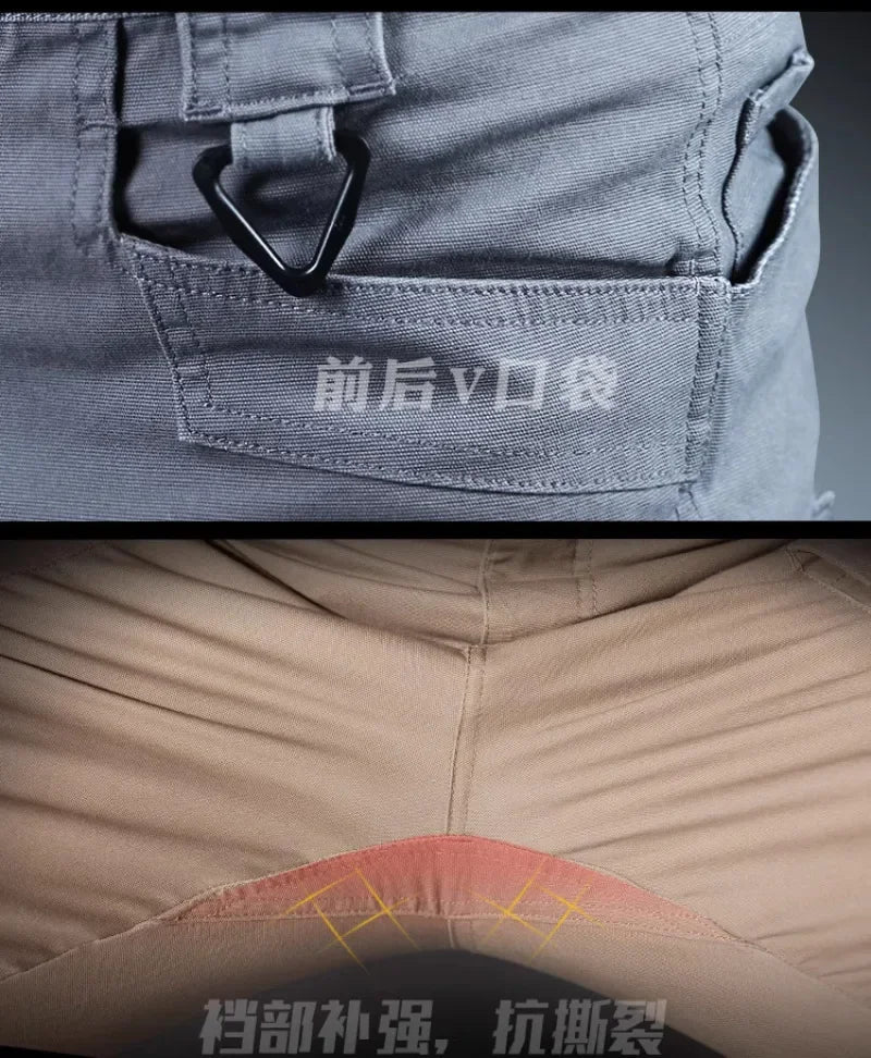 Stretch Canvas 97% Cotton 3% Spandex Tactical Pants For Men Climbing Hiking Trekking Cargo Pants Trousers