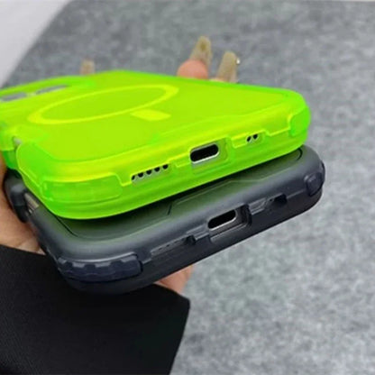 Trendy 3IN1 Magnetic Shockproof Case for IPhone 17 16 15 14 13 12 Pro Max Frosted Slim Clear Translucent Wireless Charging Cover