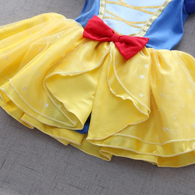 2026 Disney Infant Snow White Dress With Headband Infant Baby Princess Girl Cute Design Clothes Baby Dress Party Costumes Set