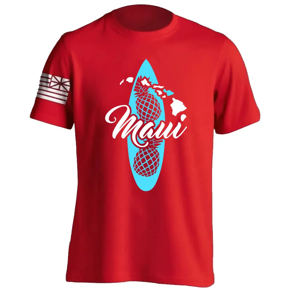 Men's Cotton Shirt OAHU HAWAII SURFING Distressed TShirt Unisex Surf Board Beach Tee Tops Summer Fashion Casual Short Sleeves