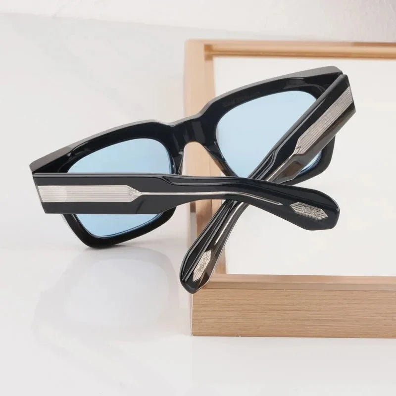 Retro Classical Sunglasses Men Square 10th Anniversary Limited Edition Acetate Handmade Japan Women UV400 with Case Gafas