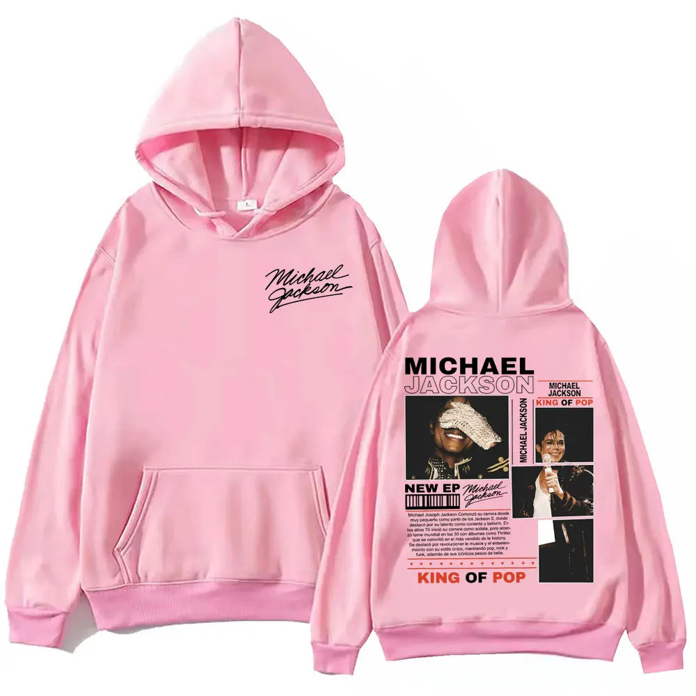 Rock Singer Michael Jackson Merch Hoodies Men Women Fashion Vintage Hooded Sweatshirts High Quality Fleece Oversized Pullovers