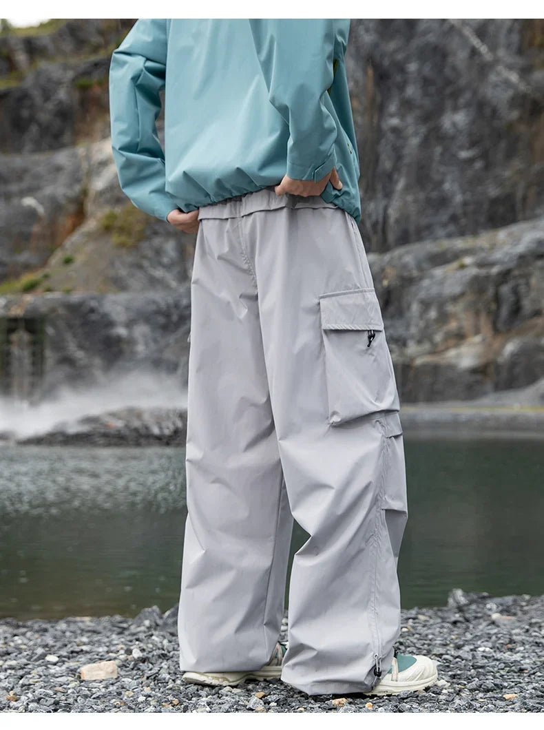 Autumn Hiking Pants Elastic Waist Outdoor Waterproof Camping Trousers Women Large Pocket Breathable Mountaineering Cargo Pants