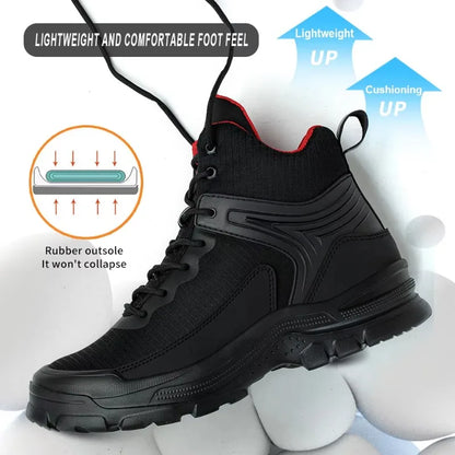 New 2026 Fashion Men Work Safety Boots Anti-smashing Industrial Work Shoes Sneakers Anti-sand Boot Outdoor Ankle Male Footwear