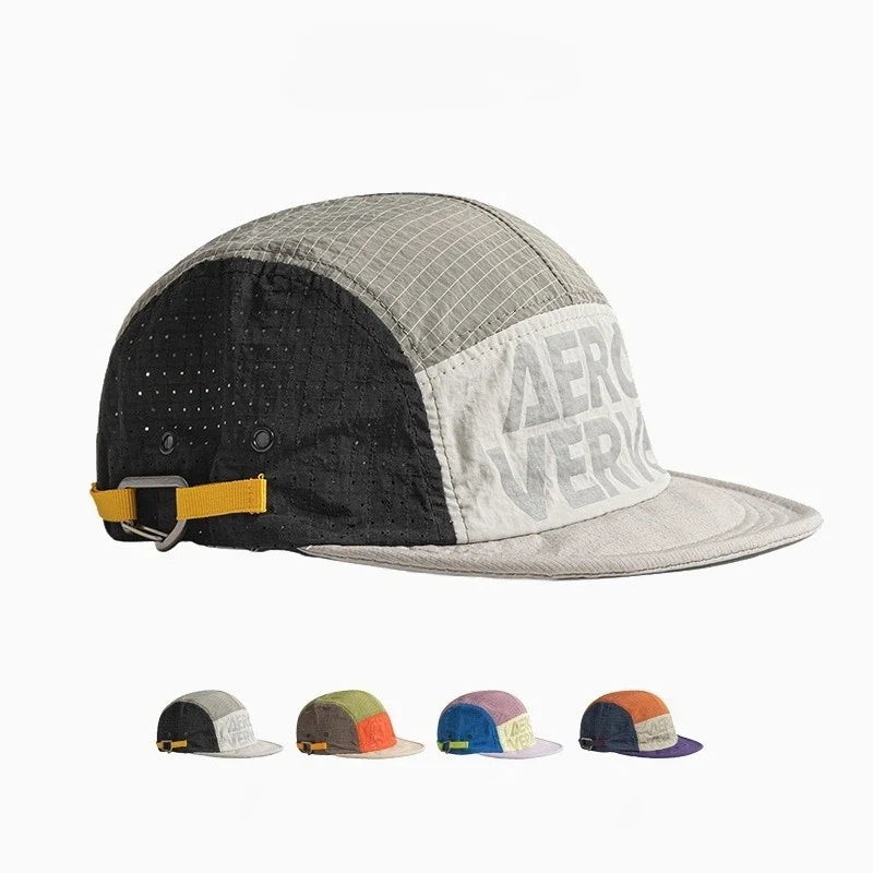 Quick Dry 5 Panel Camp Cap Women Summer Breathable Mesh Running Hat Outdoor Sports Adjustable Baseball Caps Men