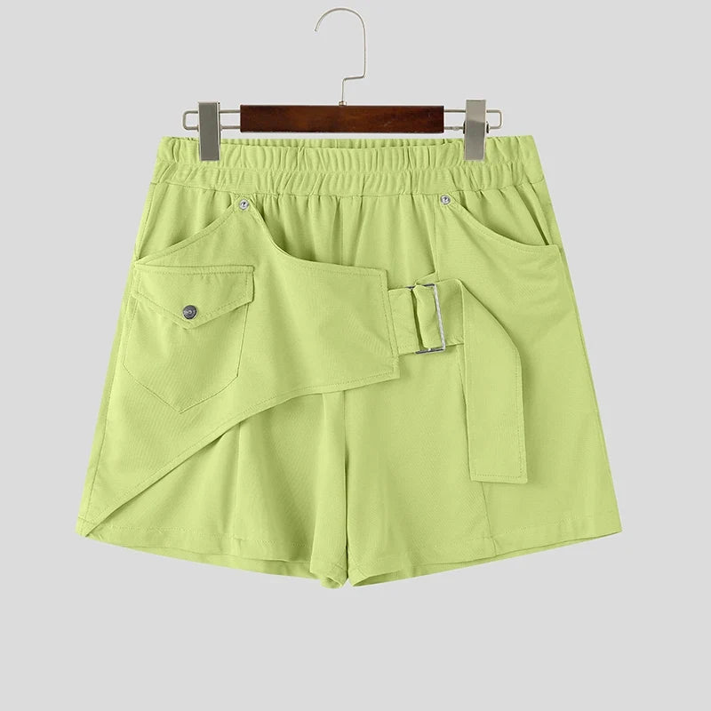 Men's Shorts Solid Color Elastic Waist Joggers Casual Shorts For Man Streetwear Summer 2026 Fashion Leisure Men Bottoms
