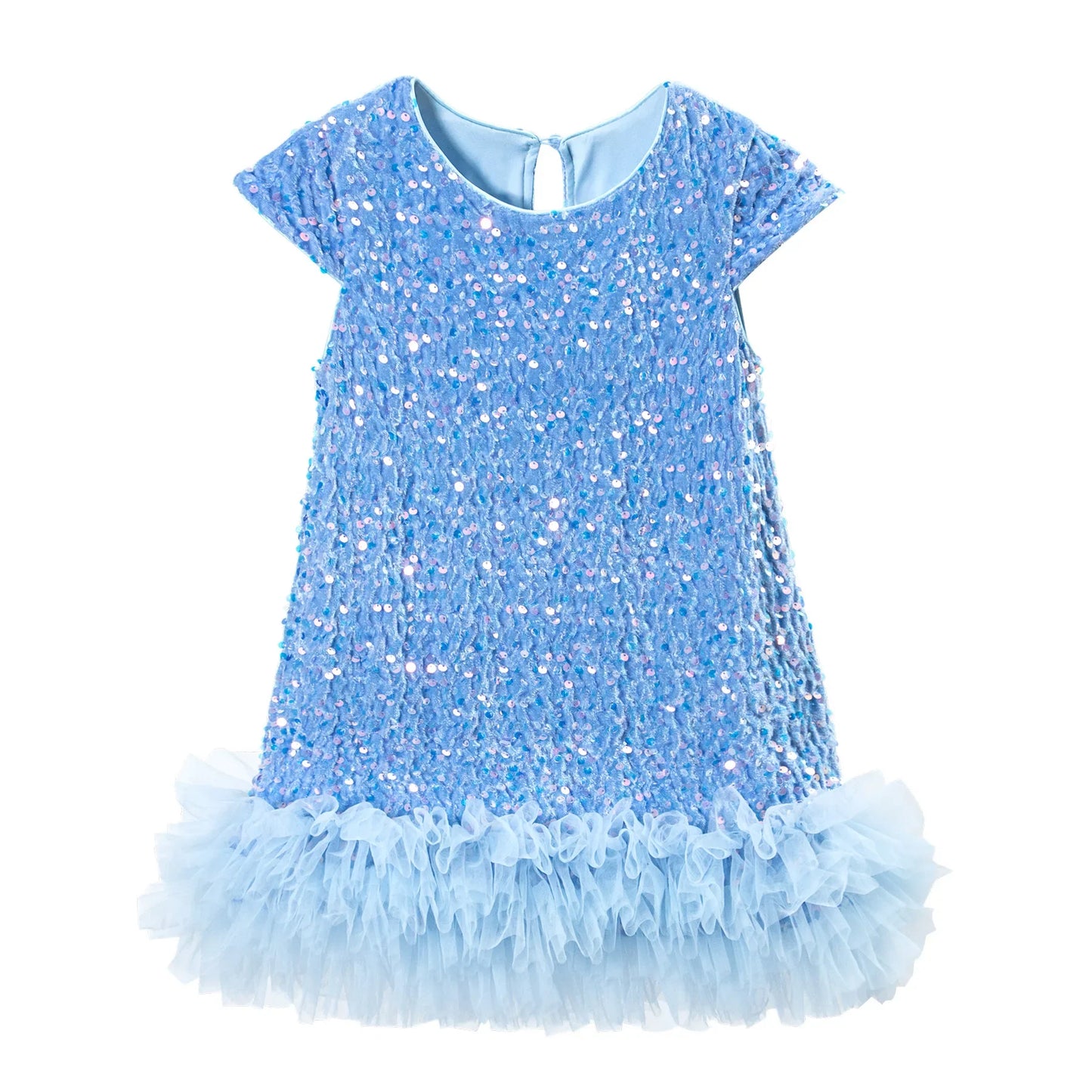 Sequin Girls Dress Kids Fluffy Birthday Formal Prom Dresses Evening Gown for Summer Princess Girls Costumes