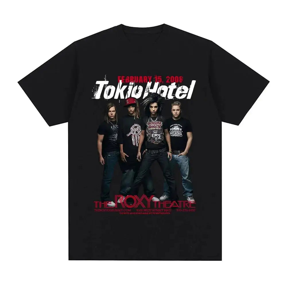 Rock Band Tokio Hotel Kaulitz Graphic Print T Shirt Fashion Punk Short Sleeve  Casual Hip op Streetwear Plus Size T Shirt Women