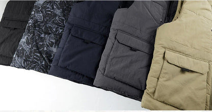 Men's Multi-Pocket Clothing Winter Vest Jackets Sleeveless Coat Fashion Large Size 6XL Male Warm Waistcoat Fleece Vest Men