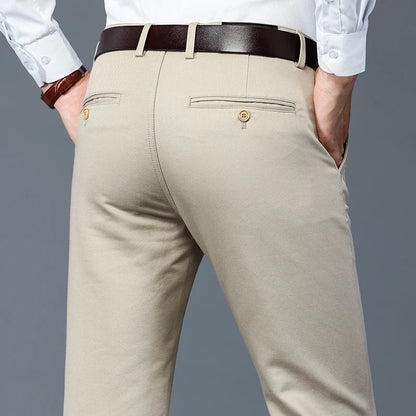 6 Colors Male Autumn Winter Casual Pants Chic Straight Formal Office Luxury Trousers Fashion Elastic Men Business Suit Pants