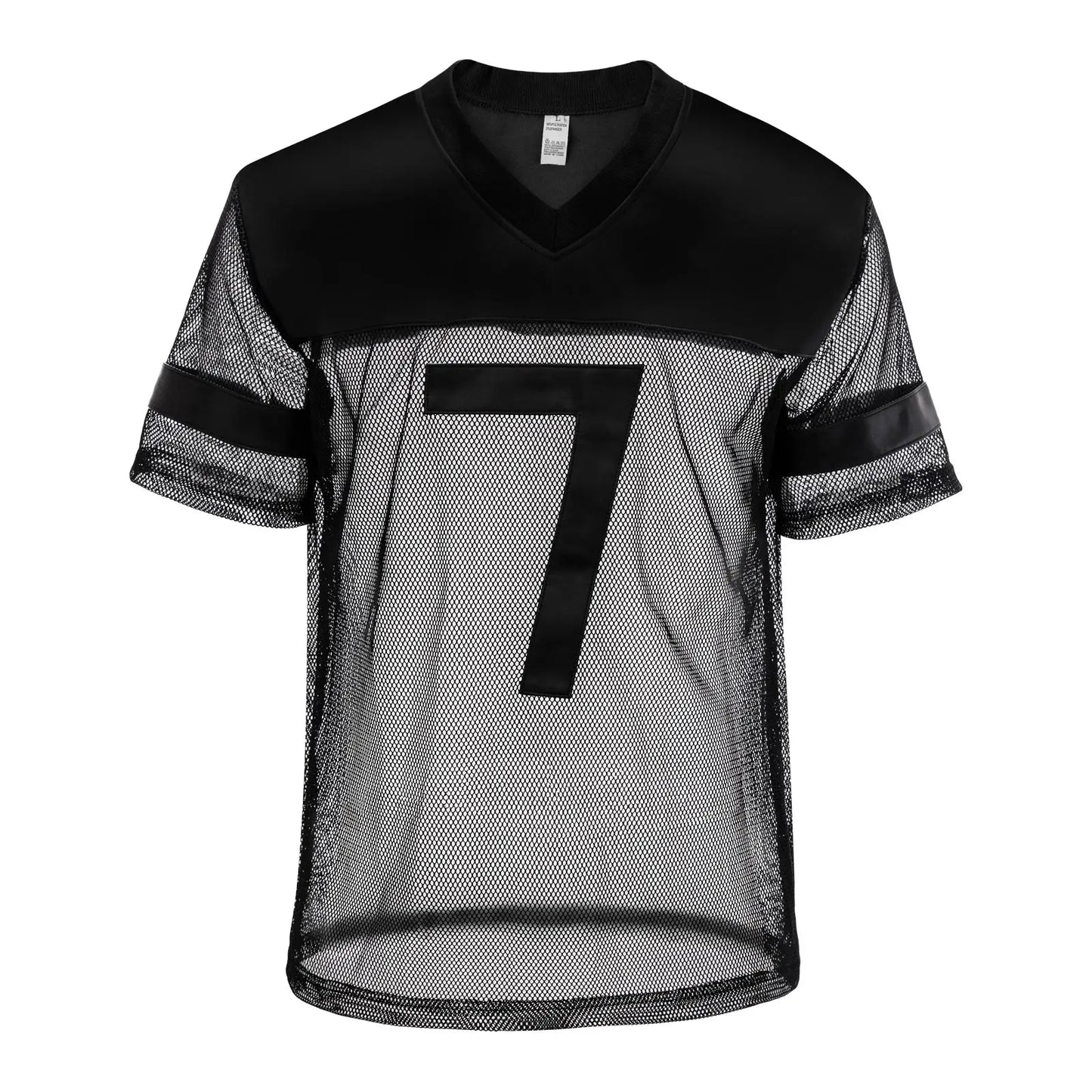 Sexy Men Fishnet T-Shirt PU Faux Leather Mesh Shirts See Through Tops Tee Transparent Short Sleeve Stage Clubwear